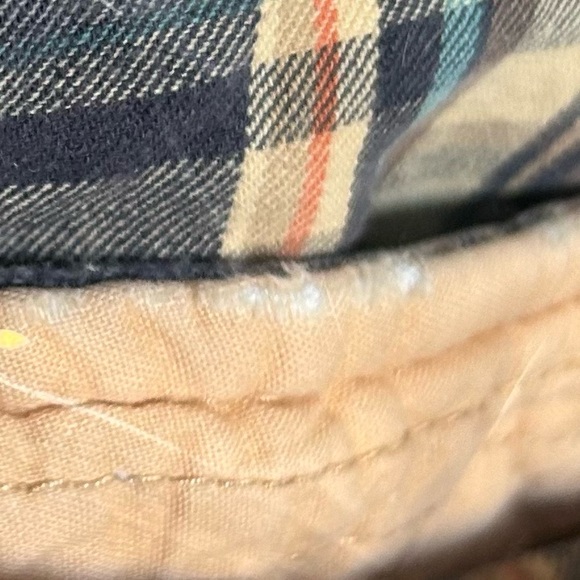 Campus Crew Plaid Shorts Mens Size 34 x 10 Blue Cream Pockets Cotton - Picture 10 of 11